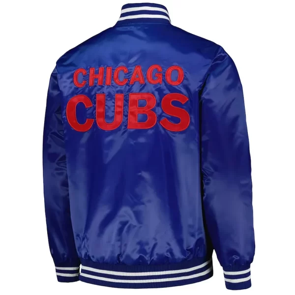 Starter Chicago Cubs Patch Royal Satin Full-Snap Jacket