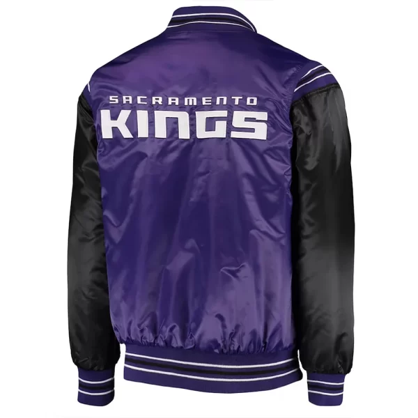 Starter Purple/Black Enforcer Sacramento Kings Full-Snap Satin Jacket