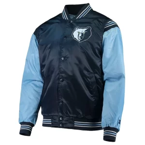 The Enforcer Memphis Grizzlies Navy Blue & Light Blue Satin Jacket