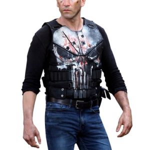 The Punisher Frank Castle Black Leather Vest