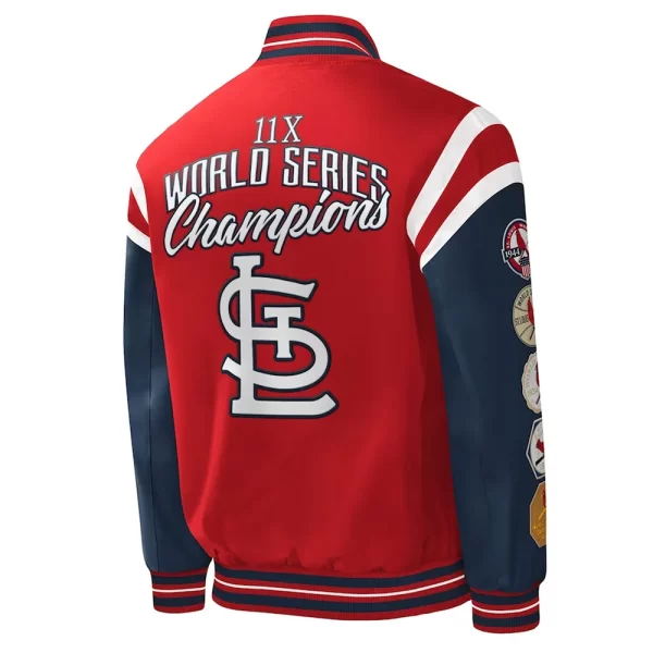 Title Holder St. Louis Cardinals Full-Snap Red & Blue Satin Jacket