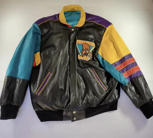 Vintage Yosemite Sam Multicolor Cartoon Leather Jacket