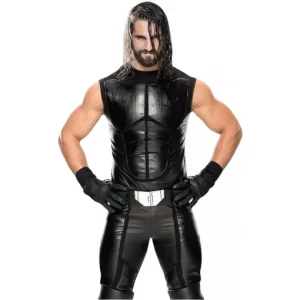 WWE Seth Rollins Leather Black Vest