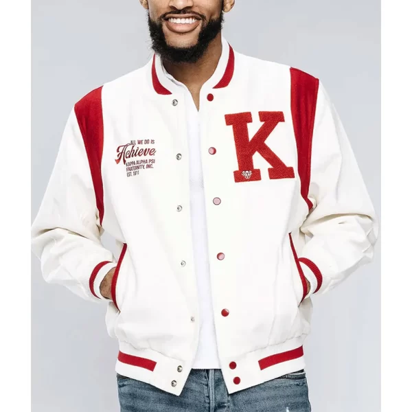 World’s Greatest Frat Kappa Alpha PSI Varsity Letterman Full-Snap Wool Jacket