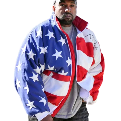 kanye american flag jacket