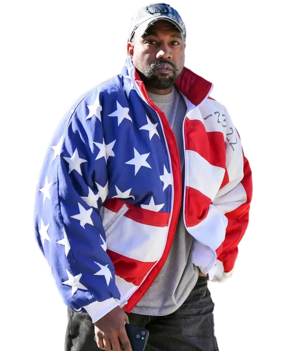 kanye american flag jacket