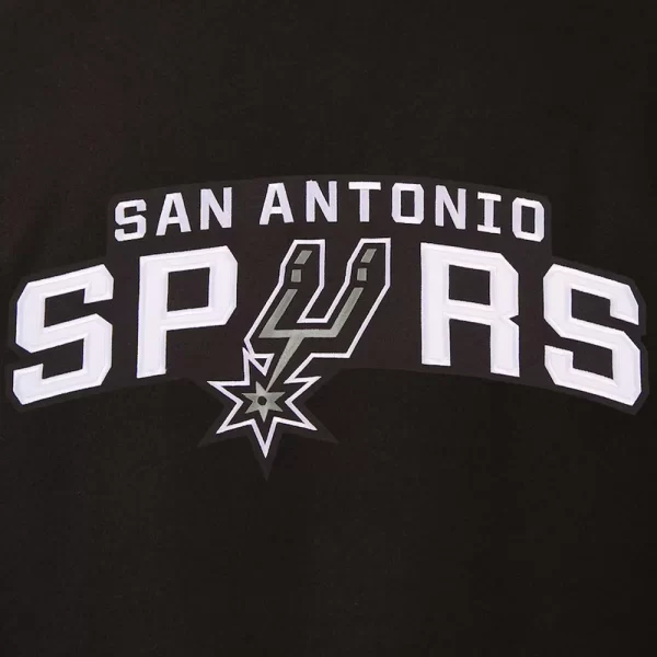 Embroidered San Antonio Spurs Varsity Black Wool Jacket - Image 5