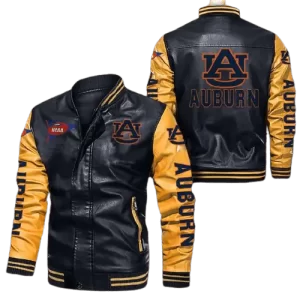 Auburn Tiger Bomber Leather Jacket