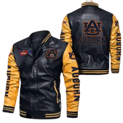 Auburn Tiger Bomber Leather Jacket