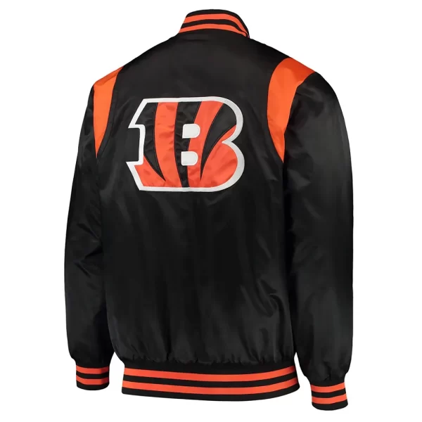 Black Cincinnati Bengals Prime Time Full-Snap Satin Jacket