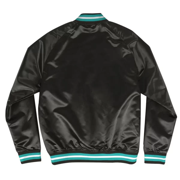 Black Vancouver Grizzlies Lightweight Full-Snap Satin Jacket