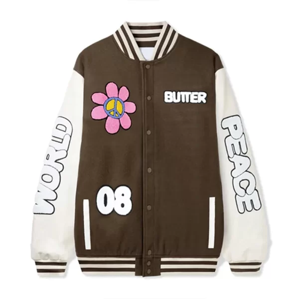 Butter Goods World Peace Wool & Leather Varsity Jacket