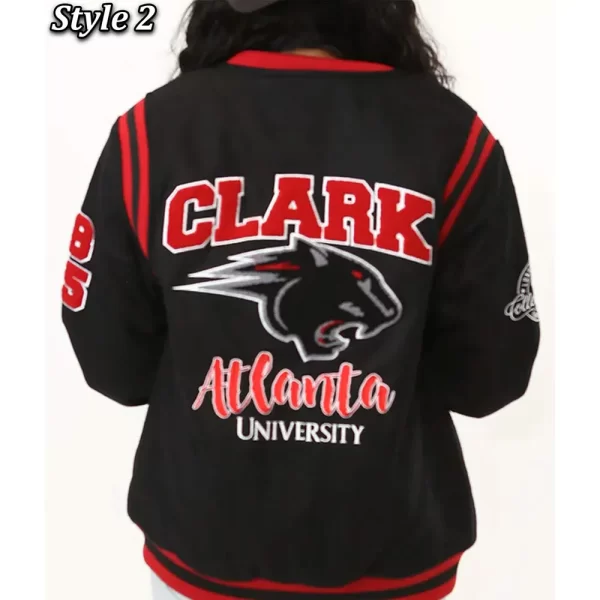 Clark Atlanta University Black Varsity Full-Snap Wool Jacket