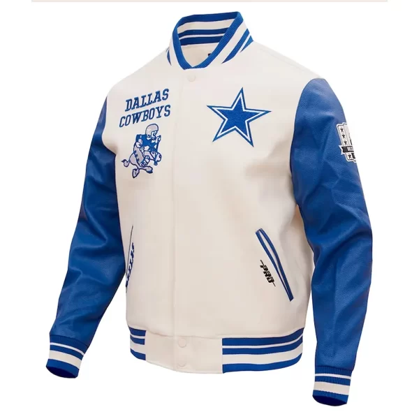 Dallas Cowboys Retro Classic Varsity Cream Jacket