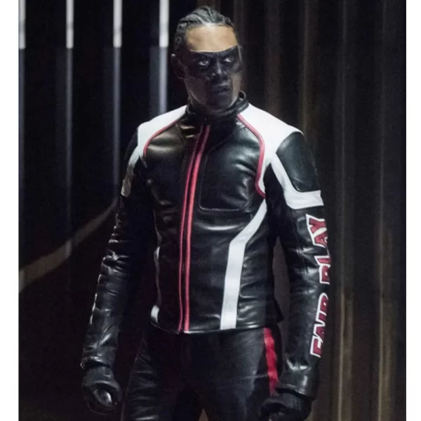 Fairplay Arrow Mr Terrific Black and White Leather Jacket