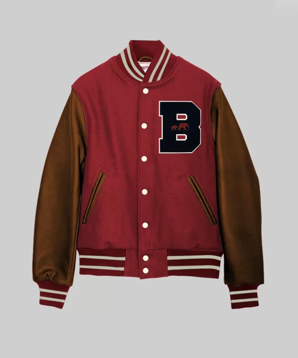 Grand Crew Echo Kellum Red Satin Varsity Jacket