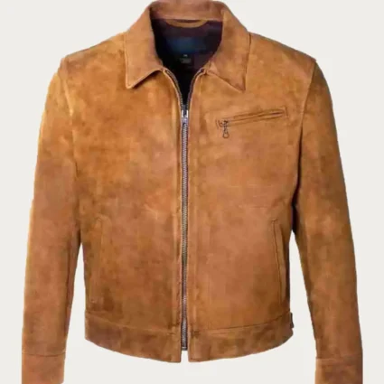It Ends with Us Brandon Sklenar Brown Suede Leather Jacket