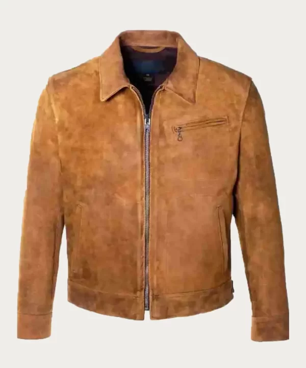 It Ends with Us Brandon Sklenar Brown Suede Leather Jacket