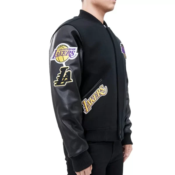 Los Angeles Lakers Logo Blended Wool Varsity Jacket
