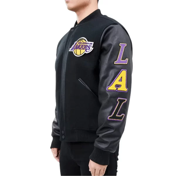Los Angeles Lakers Logo Blended Wool Varsity Jackets