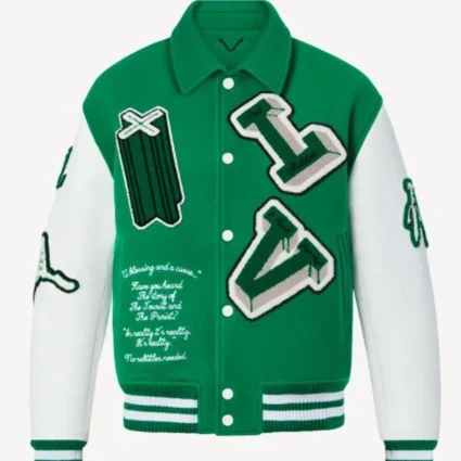 Louis Vuitton Green Varsity Bomber Jacket