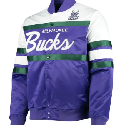 Milwaukee Bucks Hardwood Classics Script Purple Jacket