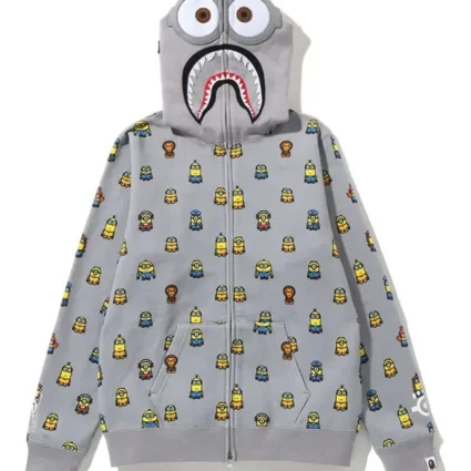 Minions Bape Grey Hoodie Jacket