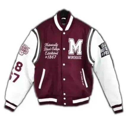 Morehouse College Maroon Letterman Wool Jacket