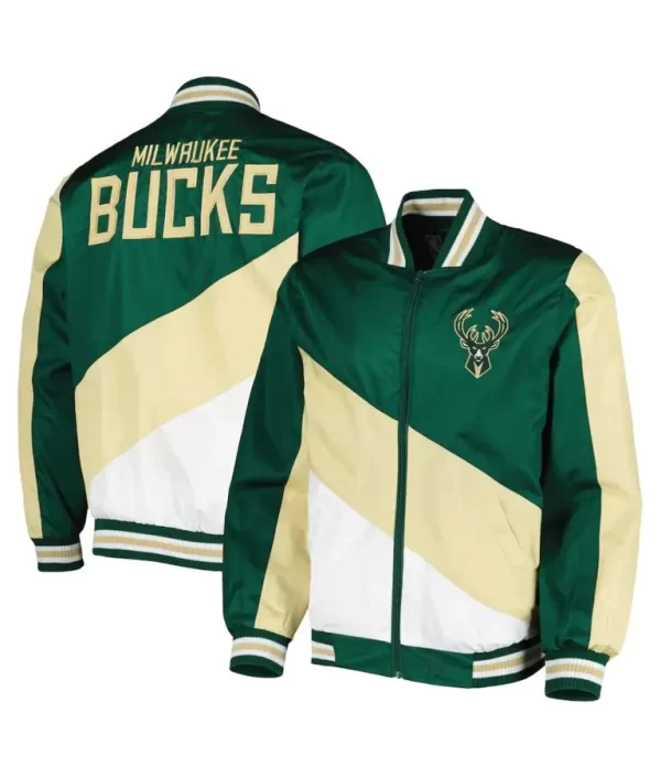NBA Milwaukee Bucks Ripstop Tri Color Hunter Jacket