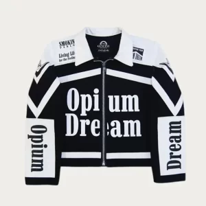 NLE Choppa DOPE Opium Dreams Racing Leather Jacket