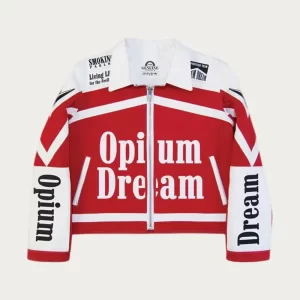 NLE Choppa DOPE Opium Dreams Racing Leather Jacket