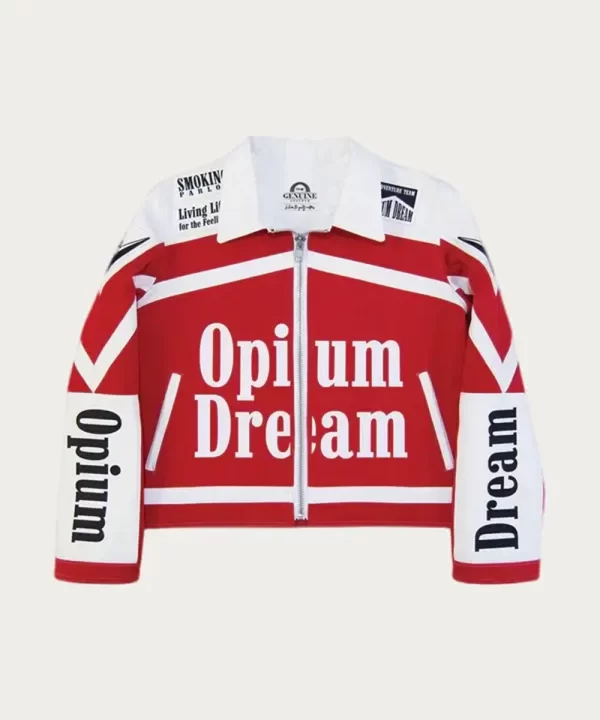 NLE Choppa DOPE Opium Dreams Racing Leather Jacket