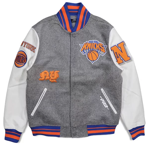 NY Knicks Old English Varsity Jacket