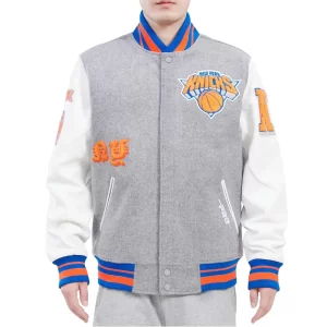 NY Knicks Old English Wool Varsity Jacket