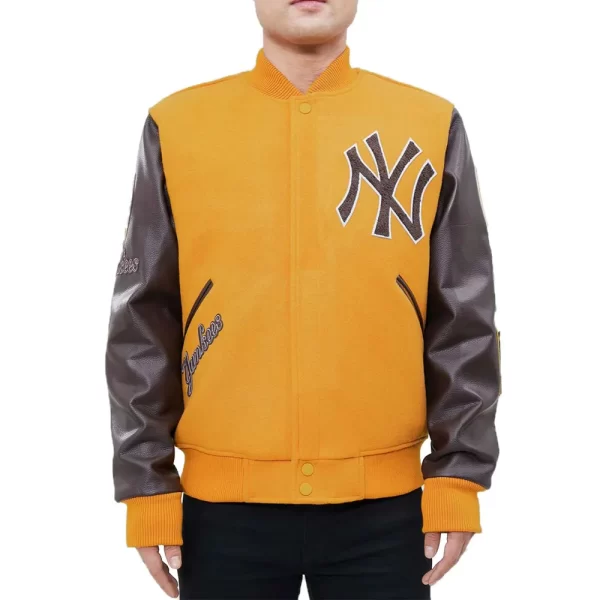 NY Yankees Logo Blended Wool Varsity Jacket