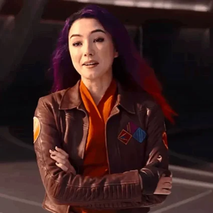 Natasha Liu Bordizzo Ahsoka Brown Leather Jacket