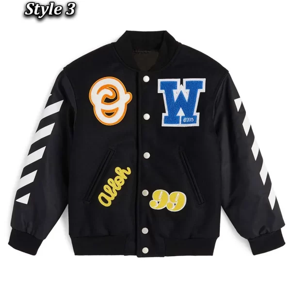 Off-White Patch-Detail Abloh Varsity Jacket