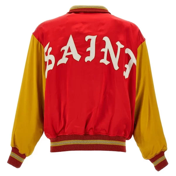 Park Sunghoon Varsity Red and Yellow Satin Jackets