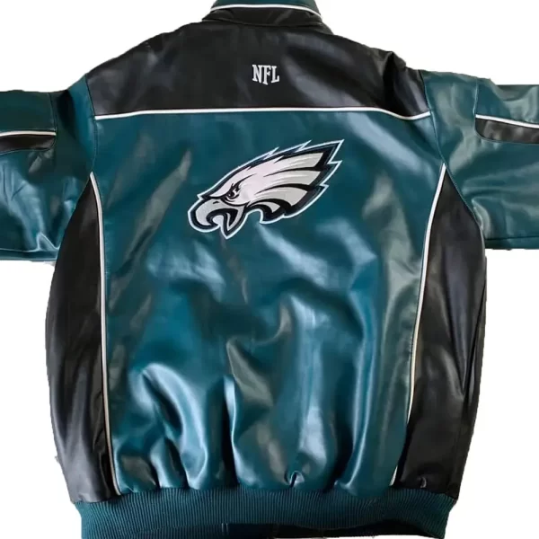 Philadelphia Eagles Green & Black Full-Zip Leather Jacket