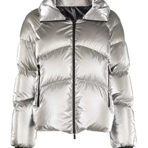 Ted Lasso S03 Juno Temple Puffer Silver Jacket