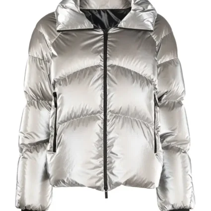 Ted Lasso S03 Juno Temple Puffer Silver Jacket