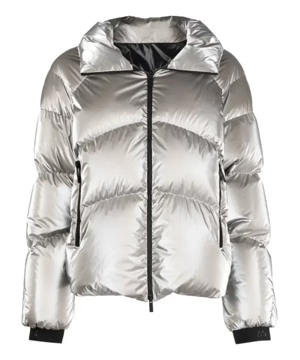 Ted Lasso S03 Juno Temple Puffer Silver Jacket