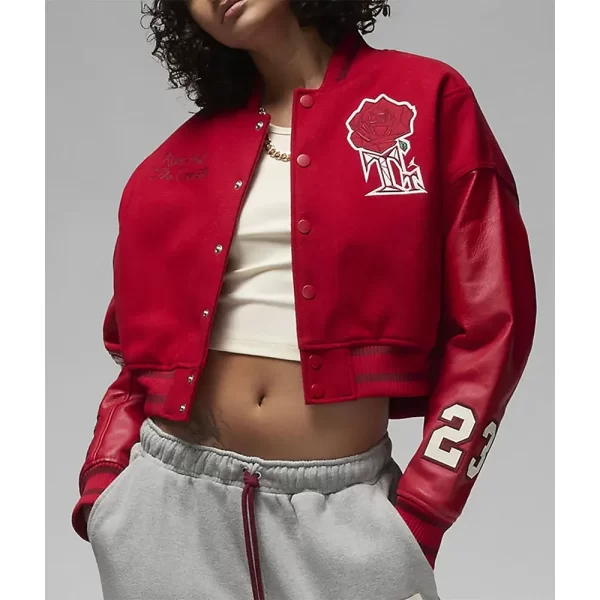 Teyana Taylor Rose Red Varsity Jacket - A2 Jackets