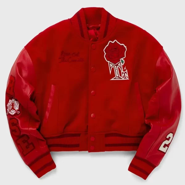 Teyana Taylor Rose Red Wool Varsity Jacket