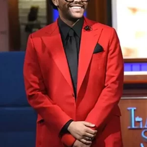 The Weeknd Red Suiting Blazer