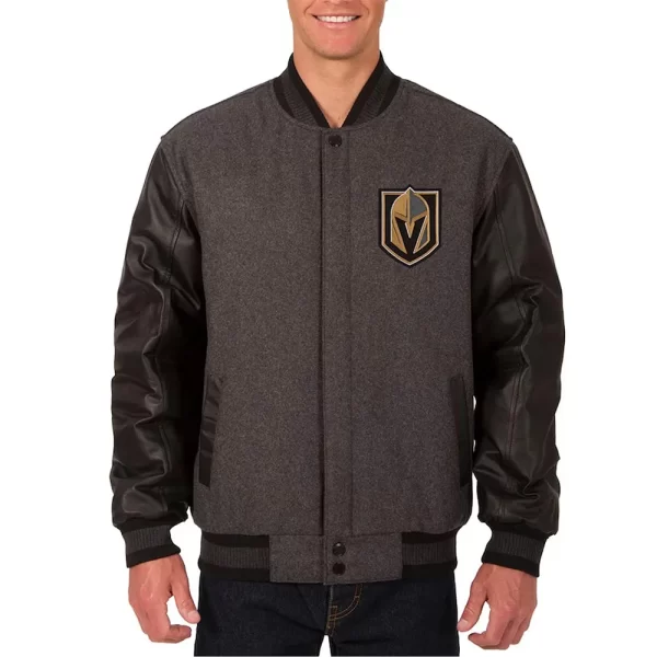 Vegas Golden Knights Charcoal and Black Varsity Jacket