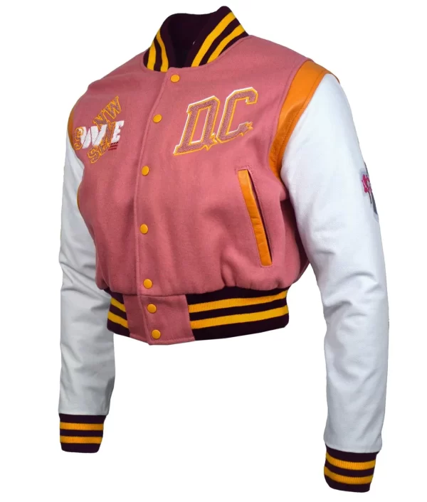 Washington Commanders DC Proper Letterman Bomber Cropped Jacket