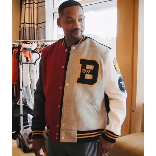 Will Smith Bel-Air Academy Letterman Varsity Wool & Leather Jacket