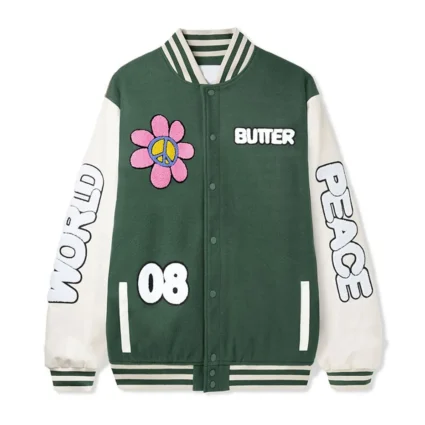 World Peace Leather Varsity Jacket
