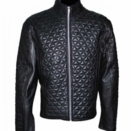 Alexander Skarsgard True Blood Quilted Black Leather Jacket